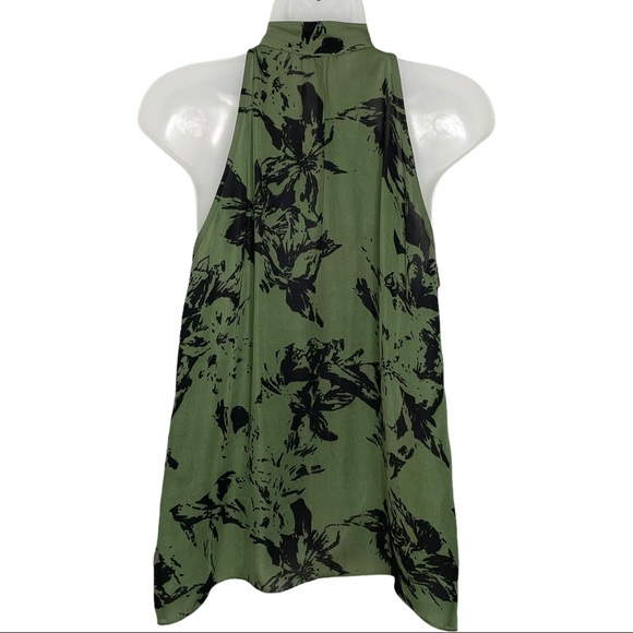 SOLD Parker Brantling olive & black silk halter blouse - Picture 3 of 7
